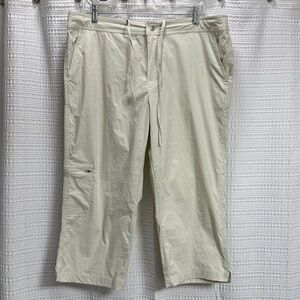 Coolibar Cream Sun Protection crop cargo pants SZ XXL outdoor UPF 50+ coastal